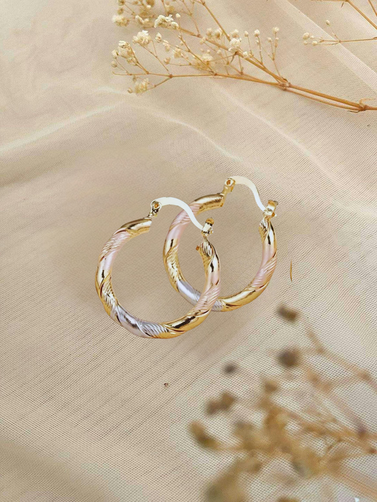 Aretes de anillo retorcido de estilo vintage