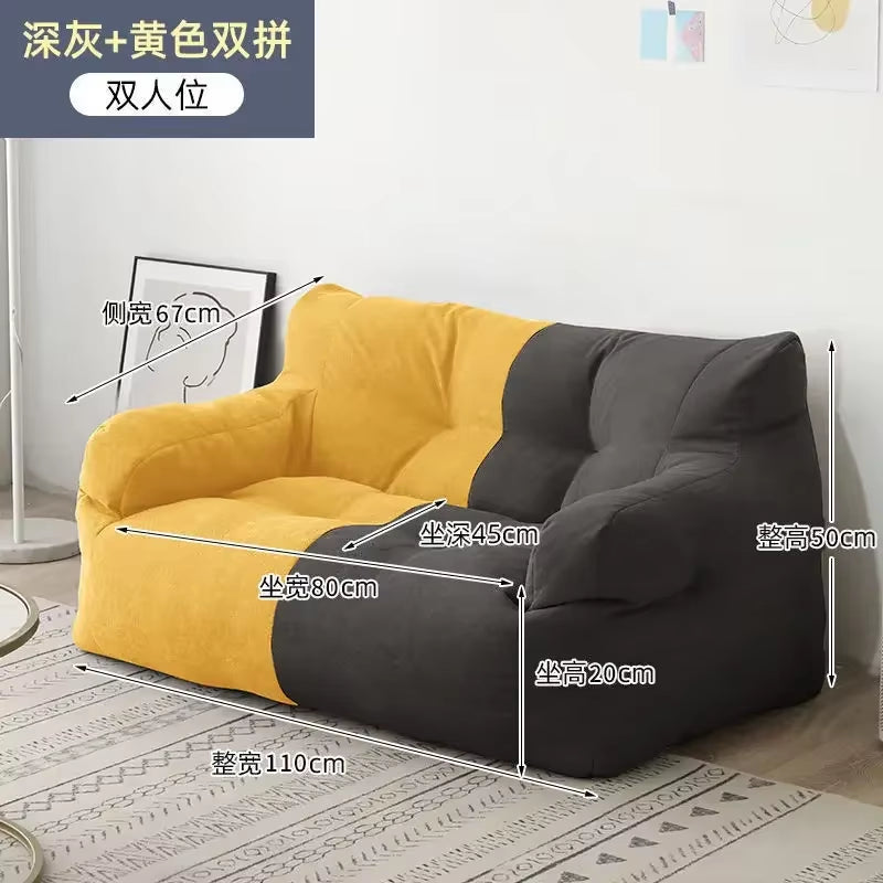 Oversized Cozy Bean Bag Sofa with Plush Foam Filling for Adults Soft Lazy Sofa Modern Accent Comfy Chairscouches for Living Room